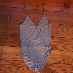 Grey crossover bodysuit